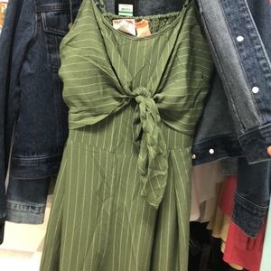 Stylish Green Pinstripe Jumpsuit
